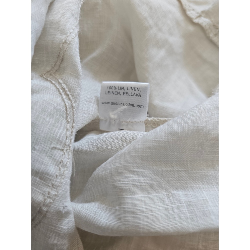 Gudrun Sjoden Linen Tiered Maxi Dress Beige lagenlook cottagecore Small - Picture 9 of 9